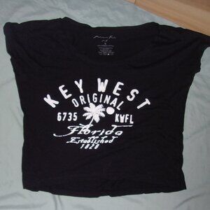 Size small womens tee shirt crop top black key west